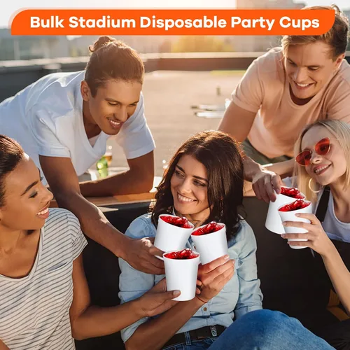 Miniatura 6 de 120 vasos de plástico a granel de 16 onzas, vasos de plástico para estadios, vasos de fiesta para niños, vasos de jugo apilables, vasos de agua
