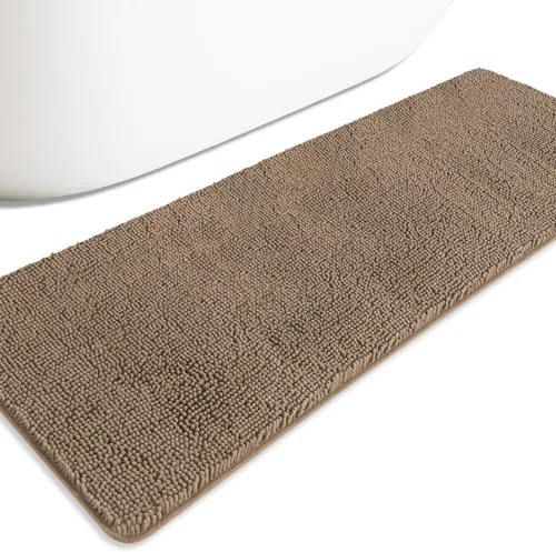 Miniatura 614 de Alfombra de baño pequeña de 12 x 18 pulgadas, lavable y absorbente, antideslizante, alfombra de baño de felpilla gruesa y suave para baño, ducha