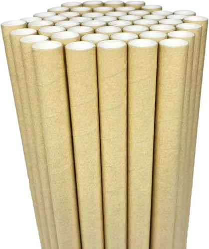 Pajitas de papel desechables biodegradables extra anchas de 0.5 pulgadas 1/2 0.472 in para batidos Boba, perlas de té de burbujas, batidos gigantes,