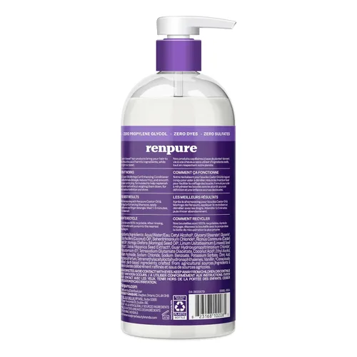 Miniatura 2 de Renpure Aceite de ricino y acondicionador para mejorar los rizos de moringa, para rizos hidratados, desenredados y sin encrespamiento, con aceite
