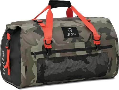 Miniatura 9 de BORLENI Bolsa de lona impermeable para motocicleta, bolsa trasera de equipaje con gran espacio de almacenamiento, cierre superior enrollable