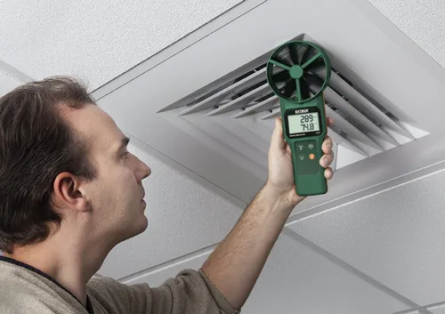 Miniatura 2 de Extech AN300 - Termoanemómetro de paleta grande - Mide la velocidad del aire, el flujo de aire y la temperatura, incluye paleta de 4 pulgadas