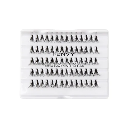 Miniatura 2 de iENVY by KISS - Pestañas individuales con triple nudo negro, paquete de 3, 3 veces más volumen