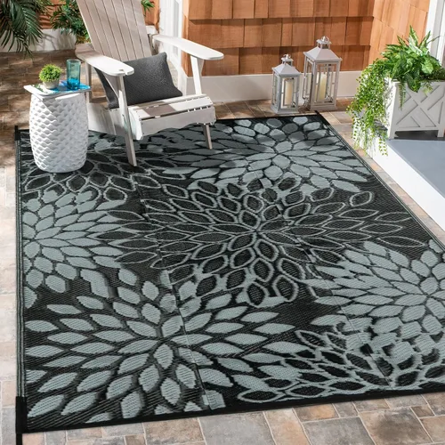 Miniatura 30 de Anidaroel Alfombras de exterior de 6 x 9 pies para patios, impermeables, reversibles, de plástico tropical, alfombra de campamento, alfombra grande