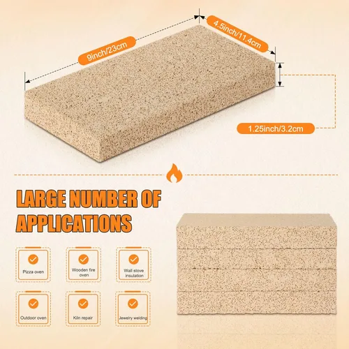 Miniatura 2 de Ripeng 30 ladrillos de fuego aislantes para estufa de leña con clasificación 3200F, ladrillos de fuego para chimeneas, forjas de herrero, hornos