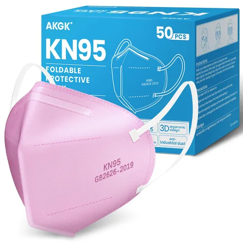 Miniatura 19 de akgk Mascarilla KN95 de 50 unidades, mascarillas de protección transpirable, mascarillas KN95 negras de 5 capas, máscaras de seguridad contra
