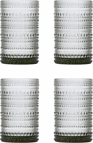 Miniatura 6 de Fortessa Jupiter - Vaso de hobnail con cuentas, 13 onzas (juego de 4), azul aciano Azul Cornflower