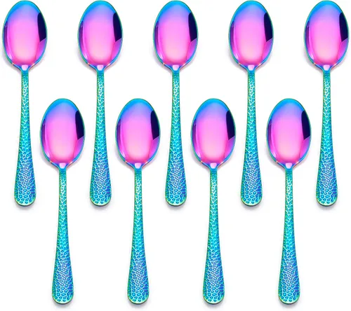LIANYU Cuchara de acero inoxidable para niños de 9 piezas, lindas cucharas para niños, juego de cubiertos para niños, juego de cubiertos para niños,