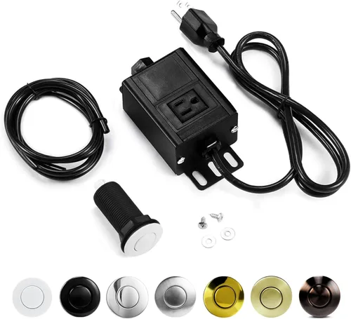 Miniatura 14 de CLEESINK Kit de interruptor de aire de eliminación de basura, triturador de residuos de la parte superior del fregadero, botón de encendido/apagado