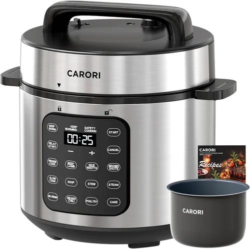 Miniatura 12 de Olla a presión eléctrica 3QT, 8 en 1, ahorro de tiempo y saludable, olla antiadherente de cerámica para comidas rápidas, salteado, olla a presión