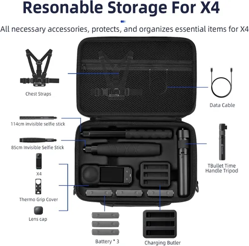 Miniatura 2 de Funda de transporte X4 para Insta360 X4 Air, bolsa protectora de almacenamiento de carcasa rígida portátil, funda de asa de viaje con capacidad