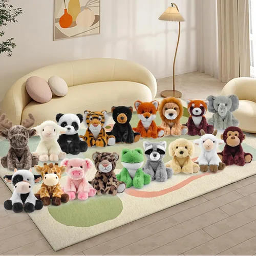 Miniatura 5 de Juguetes de Peluche de Perro Cachorro Sentado, Animal de Peluche Realista, Personajes de Animales de Peluche Rellenos en las Extremidades de 8.5