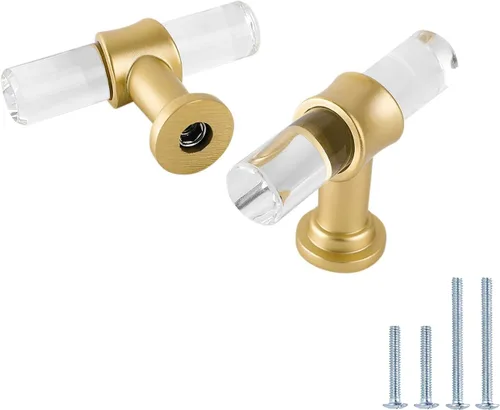 Miniatura 17 de LONTAN Paquete de 4 Pomos Negros para Gabinetes y Cajones Pomos de Gabinete de Cocina para Tocador Baño Moderno Herrajes Negros de Barra en T
