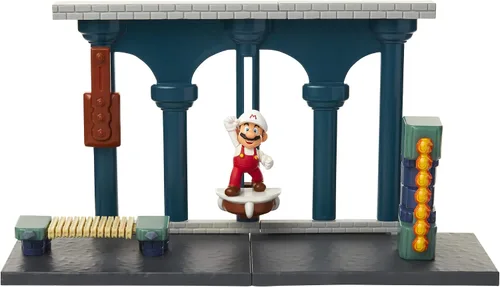 Miniatura 7 de Nintendo Super Mario Lava Castle Deluxe Play Set, incluye: figura de Mario de fuego de 2.5 pulgadas y características mecánicas, torre de bolas
