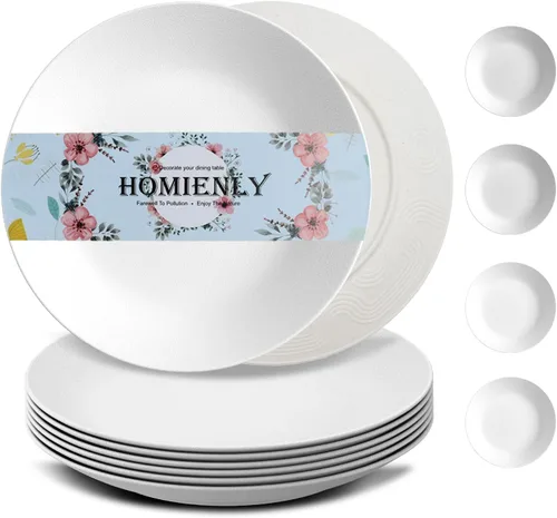 Miniatura 23 de Homiely Juego de 8 Platos para Cena - Paja de Trigo, Apto para Microondas y Lavavajillas, Irrompible, Platos para Niños