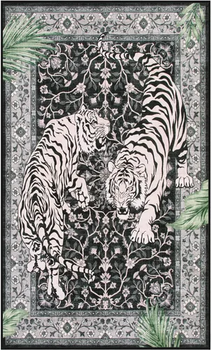 Miniatura 2 de Moynesa Alfombras Lavables de Tigre, Alfombras de Área de Entrada de 3x5, Alfombra Suave Vintage Antideslizante para Sala de Estar, Tapete