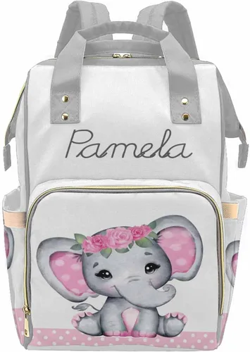 Miniatura 33 de Mochila personalizada para pañales con nombre, mochila grande multifuncional personalizada para pañales de gran capacidad, bolsa de mamá para nueva