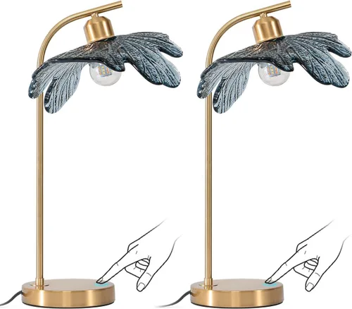 Miniatura 10 de Lámparas de mesa de cristal de mediados de siglo, moderna lámpara de mesa dorada, lámpara de escritorio, lámpara de mesa alta, lámpara de mesita