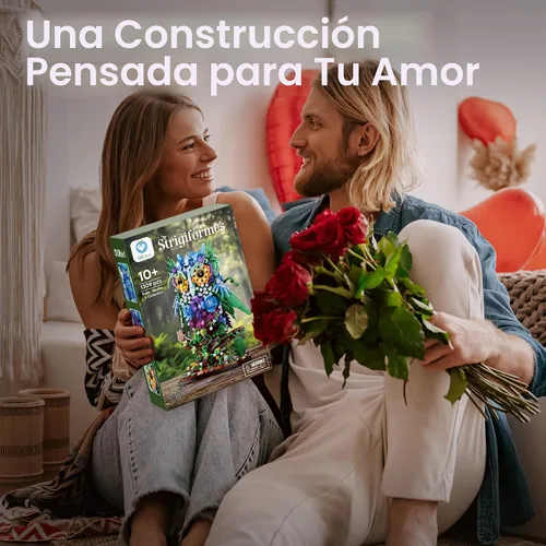 Miniatura 2 de Sillbird Juego de construcción de búho de flores para adultos, regalos creativos para mamá, esposa, mujer, novia, pareja, decoración del hogar