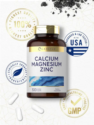 Miniatura 6 de Carlyle Calcio y magnesio y zinc 300 cápsulas Suplemento vegetariano, sin OMG, sin gluten