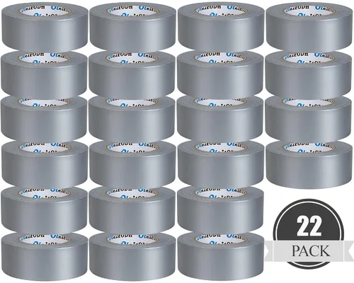 Paquete de 22 cintas adhesivas plateadas a granel, 2 pulgadas x 660 yardas, impermeable de servicio pesado, fuerte sin residuos, cinta adhesiva para