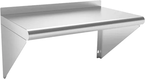 Estante comercial de acero inoxidable de 12 x 24 pulgadas, estantes de almacenamiento de servicio de alimentos montados en la pared, estante de Sin