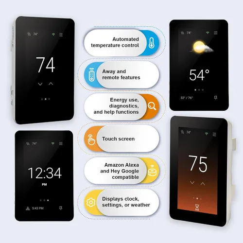 Miniatura 2 de SunTouch SunStat Command - Termostato programable con pantalla táctil a color para sistemas de calefacción por suelo eléctrico, múltiples opciones
