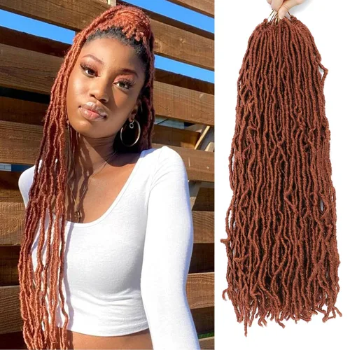 Miniatura 13 de Extensiones de cabello de ganchillo suaves de 22 pulgadas, 7 paquetes de rastas sintéticas preenlazadas para mujeres negras, extensiones de cabello