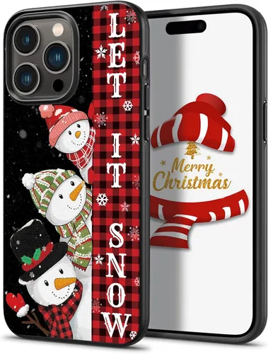 Let it Snow - Funda para iPhone 16, 15, 14, 13, 12, 11, Pro Max, Galaxy S25, S24, S23, S22, S21, S20, FE, A16, A15, A14, A54, Note 20, negro