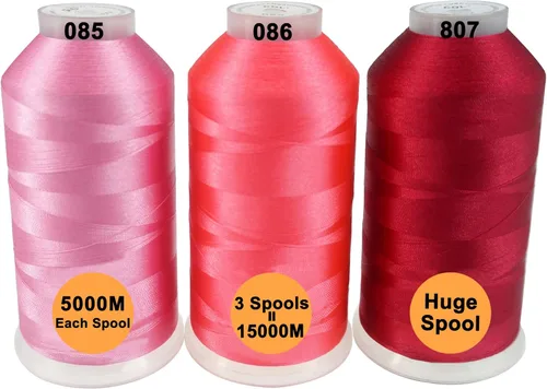 Miniatura 19 de New brothreads - 40 opciones - Varios paquetes de colores surtidos de hilo de poliéster para máquina de bordar, carrete grande de 5000 m para todas