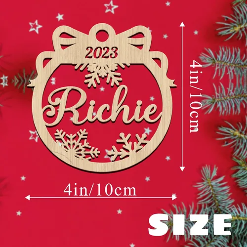 Miniatura 3 de Adornos de Navidad de madera personalizados 2025, adorno de madera con nombre para mujeres, hombres, amigos, familia, adorno colgante personalizado