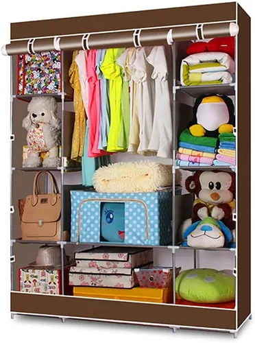 Miniatura 12 de BIVVI Organizadores portátiles de armario de 64 pulgadas y almacenamiento para colgar ropa, armario de tela no tejida, estante de almacenamiento