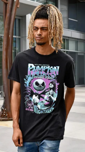 Miniatura 5 de Disney Nightmare Before Christmas Jack Skellington Nightmare King World Tour Camiseta