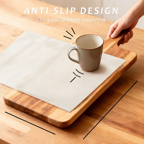 Miniatura 7 de Juego de 4 manteles individuales de vinilo duraderos, antideslizantes para mesa de comedor, resistentes al calor, lavables, de PVC, fáciles
