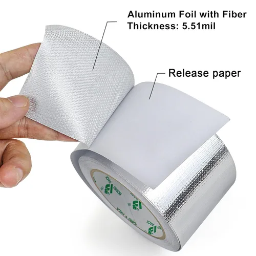 Miniatura 4 de BOMEI PACK Cinta adhesiva de aluminio con protección térmica de papel de aluminio, barrera de calor de 3 pulgadas x 66 pies, material reflectante