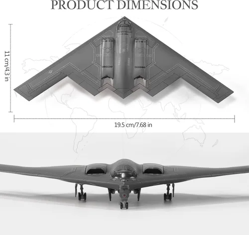 Miniatura 2 de B-2A Spirit - Aviones fundidos a presión a escala 1/200, modelo de bombardero sigiloso, regalo para coleccionistas, entusiastas de la aviación