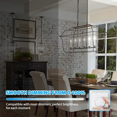Miniatura 3 de Bombillas LED E12 para candelabro, regulables, equivalente a 40 W, 5000 K, luz diurna brillante, bombillas de vela blanca, 4W 460 LM decorativo CA10