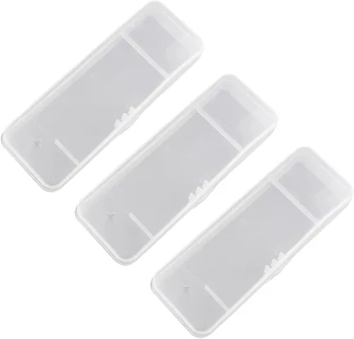 Paquete de 3 cajas de viaje manuales de afeitar, caja de carcasa rígida portátil, organizador de navaja de afeitar de seguridad, maquinilla de