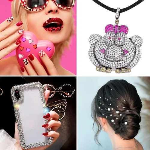 Miniatura 6 de 9 hojas de diamantes de imitación autoadhesivos para maquillaje, ojos con purpurina, gemas para el rostro, joyas para el cuerpo, joyas