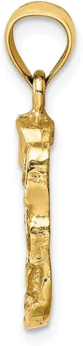 Miniatura 2 de Colgante de pepita de oro amarillo de 14 quilates para mujer, Metal, Gema