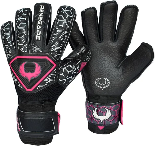Miniatura 11 de Guantes de portero Renegade GK Triton con protección antimicrobiana (tallas 5-11, 3 estilos, nivel 2) Protectores de dedos Pro-Tek y Super Agarre