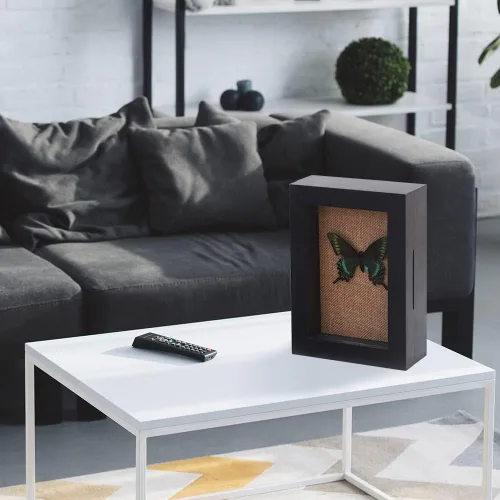 Miniatura 3 de Caja de sombra de 5 x 7, tamaño de pantalla de 4 x 6 pulgadas, marco de caja de sombra con ventana de cristal, vitrina pequeña con bisagra, mini