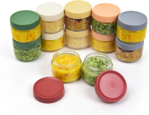 Miniatura 10 de EONJOE Frascos de vidrio de 8 oz con tapas 1 taza Recipientes pequeños de alimentos para pudín de chía, mermelada, bocadillos, yogur, avena durante