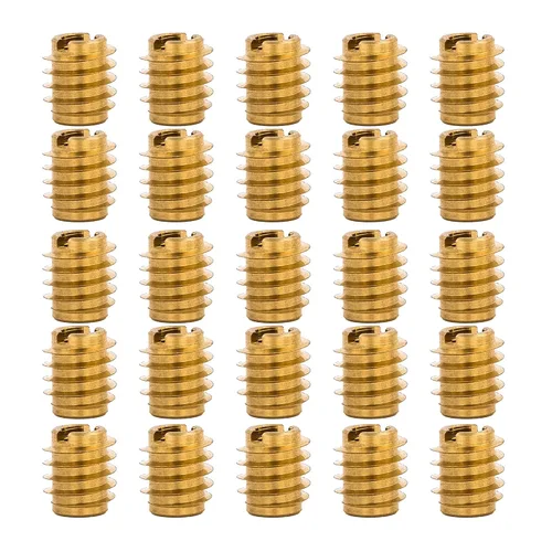 Miniatura 10 de E-Z LOK Inserto roscado para cuchillo para madera dura, insertos de rosca de latón, 10-24 roscas internas, 0.500 pulgadas de longitud, paquete de 25