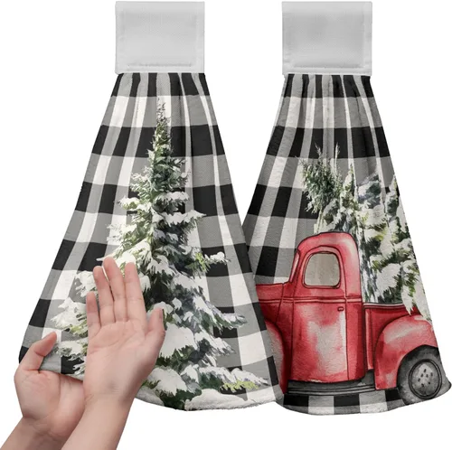 Miniatura 39 de America Stars - Juego de 2 toallas de cocina azules con lazo para colgar, patrióticas para colgar el 4 de julio, juego de 2 toallas de mano