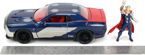 Miniatura 8 de Jada Toys Marvel 2015 Dodge Challenger SRT Hellcat - Coche fundido a presión con figura de Thor de 2.75 pulgadas, juguetes para niños y adultos