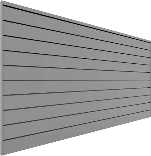 Miniatura 10 de Proslat 88109 Organizador de Garaje de Pared Ranurada de PVC Resistente, Sección de 8 Pies por 4 Pies, Arenisca