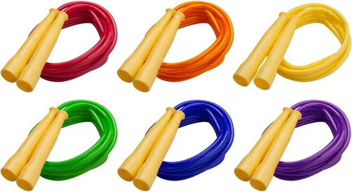 Champion Sports Cuerda de saltar de regaliz para fitness, colores surtidos, cuerdas de salto de velocidad con asas contorneadas para ejercicio,