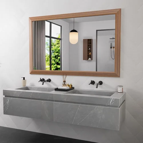 Miniatura 119 de Amorho Espejo de Baño Negro, Espejos de Pared de 24x30 Pulgadas con Marco de Metal Grueso para Sobre el Fregadero, Dormitorio, Sala de Estar