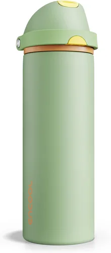 Miniatura 81 de ENCOOL Botella de agua aislada con popote, botella de agua de acero inoxidable con tapa de botón, a prueba de fugas y sin BPA, mantiene el frío Atún